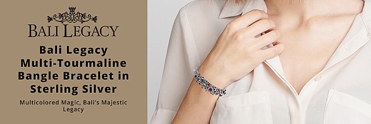 Bali Legacy Multi-Tourmaline Bangle Bracelet in Sterling SilverBanner