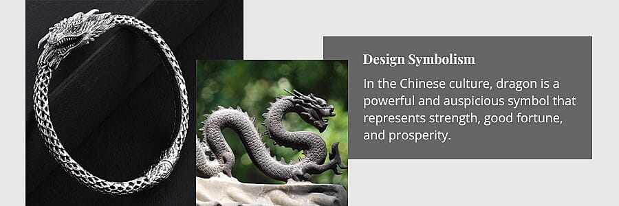 Sterling Silver Dragon Bangle Bracelet Banner