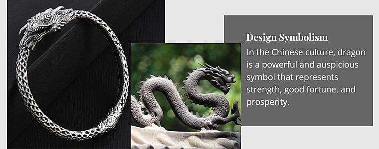 Sterling Silver Dragon Bangle Bracelet Banner