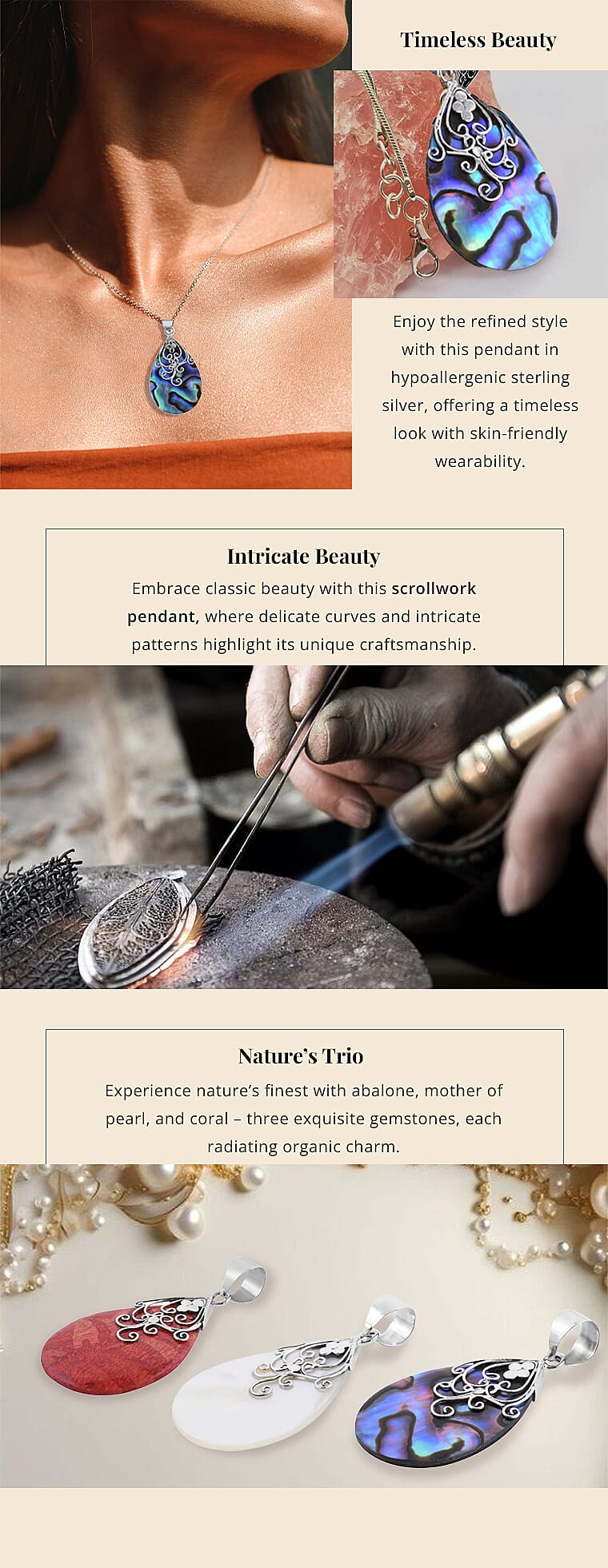Abalone Shell Pendant in Sterling Silver Banner