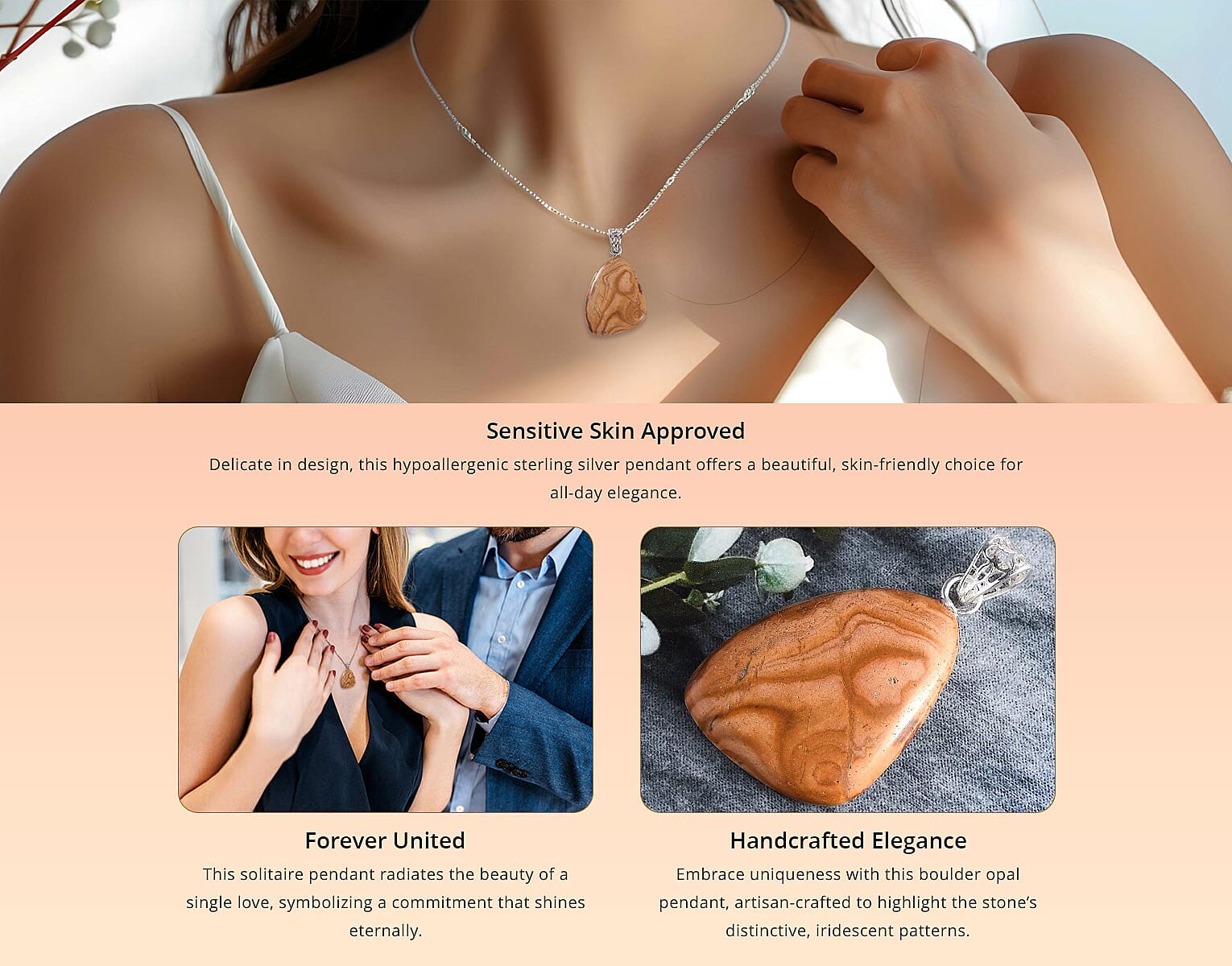 Artisan Crafted Boulder Opal 27.90 ctw Solitaire Pendant in Sterling Silver Banner