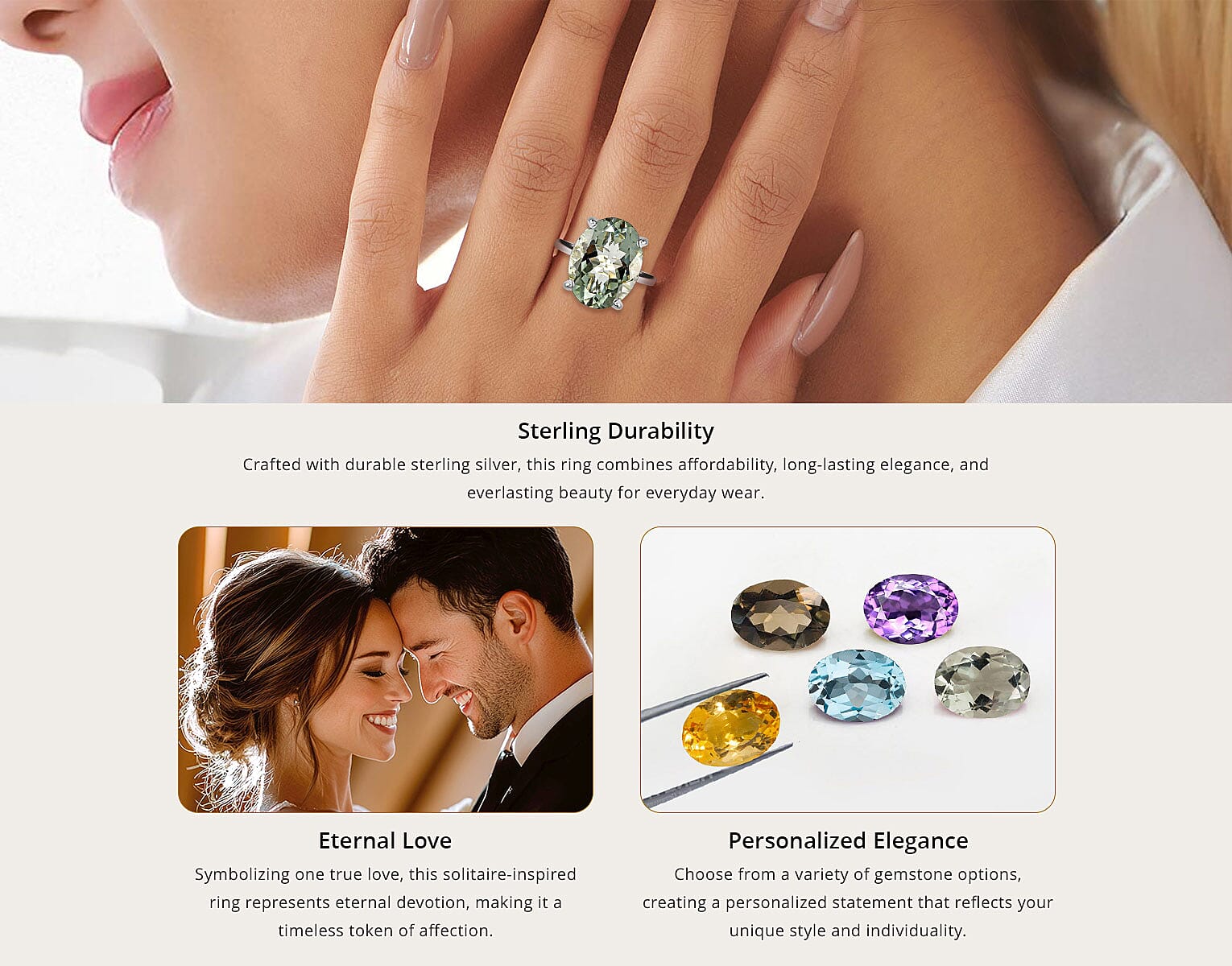 Montezuma Prasiolite 16.25 ctw Solitaire Ring in Platinum Over Sterling Silver Banner