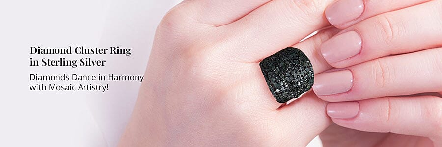 Diamond Cluster Ring in Sterling Silver Banner