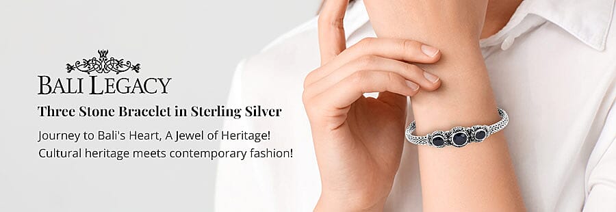 Bali Legacy Three Stone Bracelet in Sterling Silver Banner