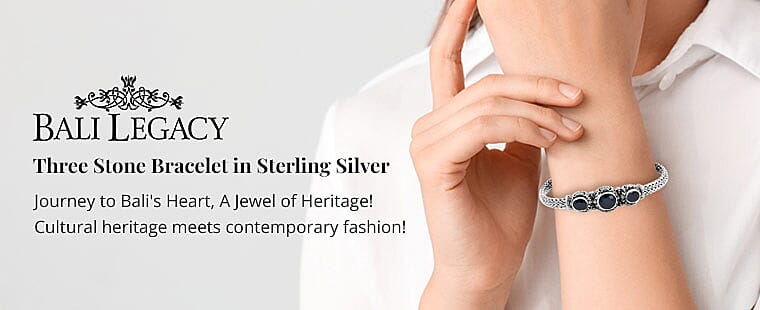 Bali Legacy Three Stone Bracelet in Sterling Silver Banner