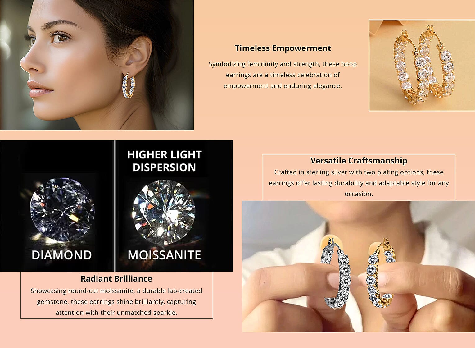 Moissanite 12.80 ctw Earrings in Vermeil YG Over Sterling Silver Banner