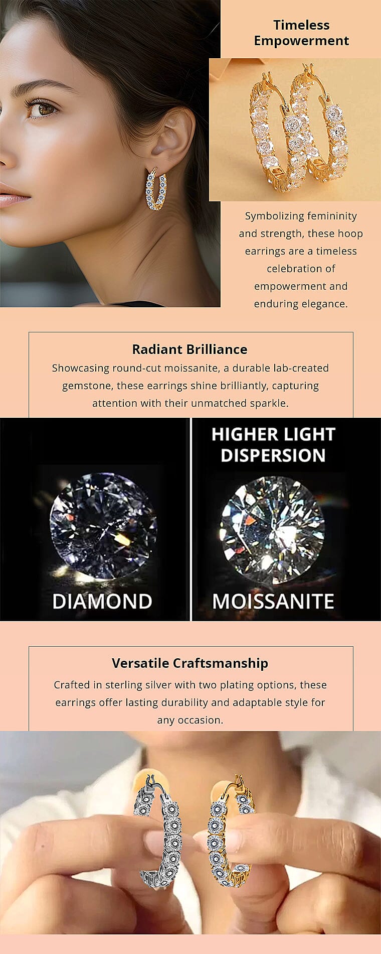 Moissanite 12.80 ctw Earrings in Vermeil YG Over Sterling Silver Banner