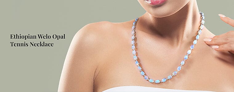 Ethiopian Welo Opal Tennis Necklace Banner