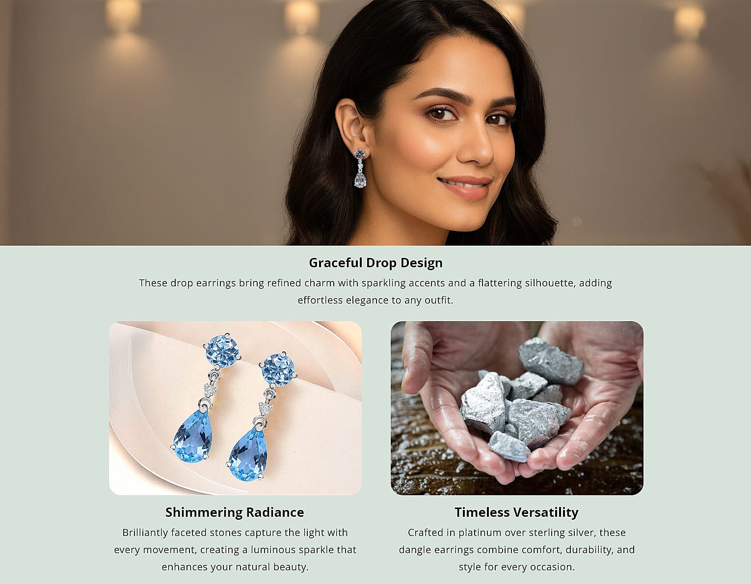 Montezuma Prasiolite, White Zircon Drop Earrings in Platinum Over Sterling Silver, Dangle Earrings For Women 8.00 ctw Banner