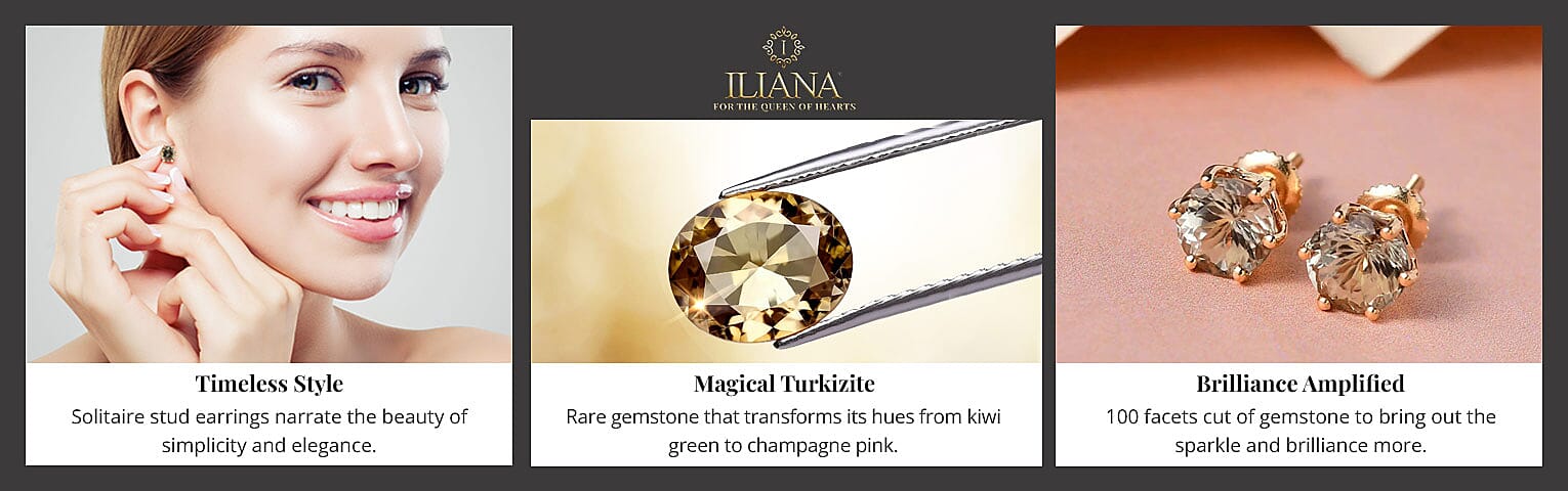 100 Facet AAA Turkizite Solitaire Stud Earrings Banner