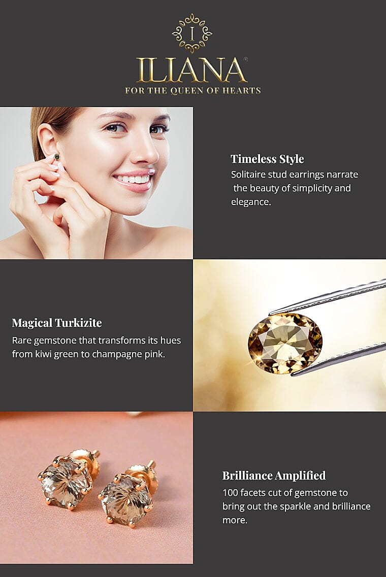 100 Facet AAA Turkizite Solitaire Stud EarringsBanner