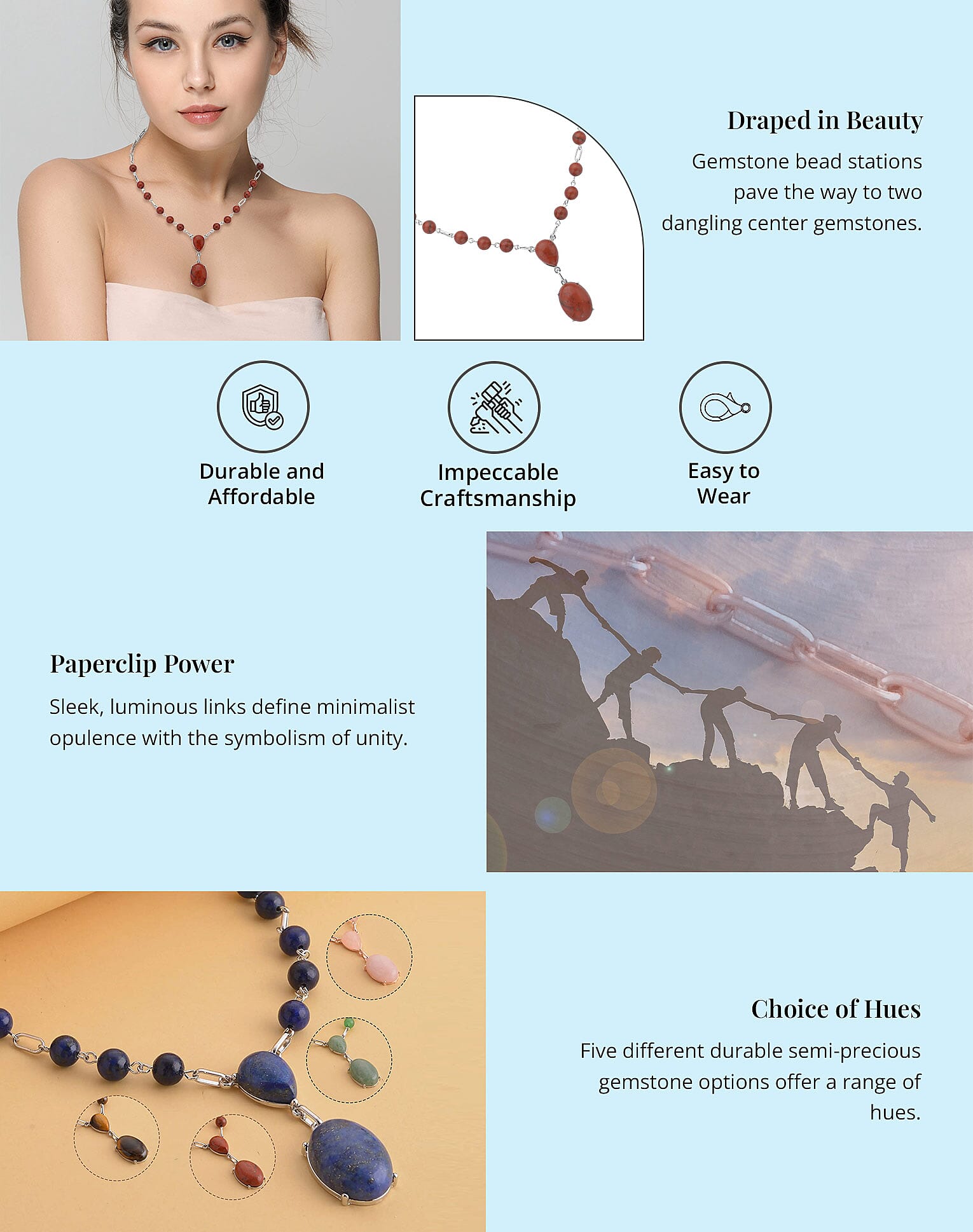 Necklace 18-20 Inches in Silvertone Banner