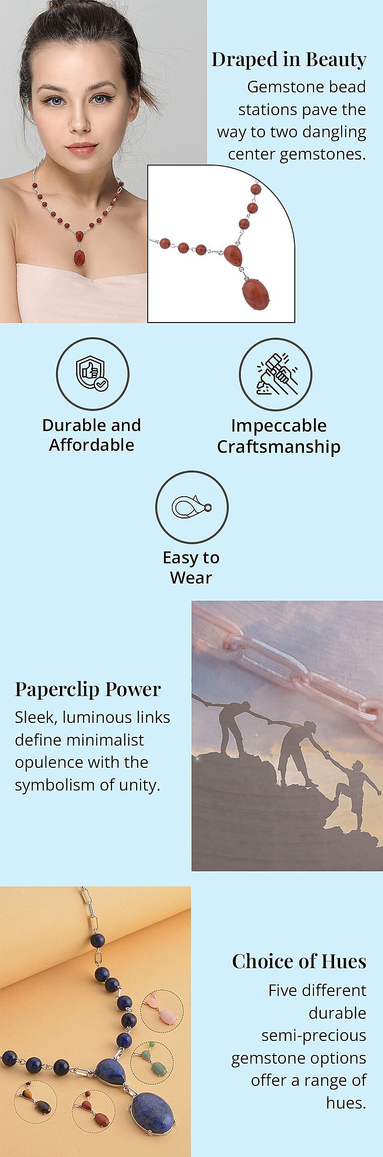 Necklace 18-20 Inches in Silvertone Banner