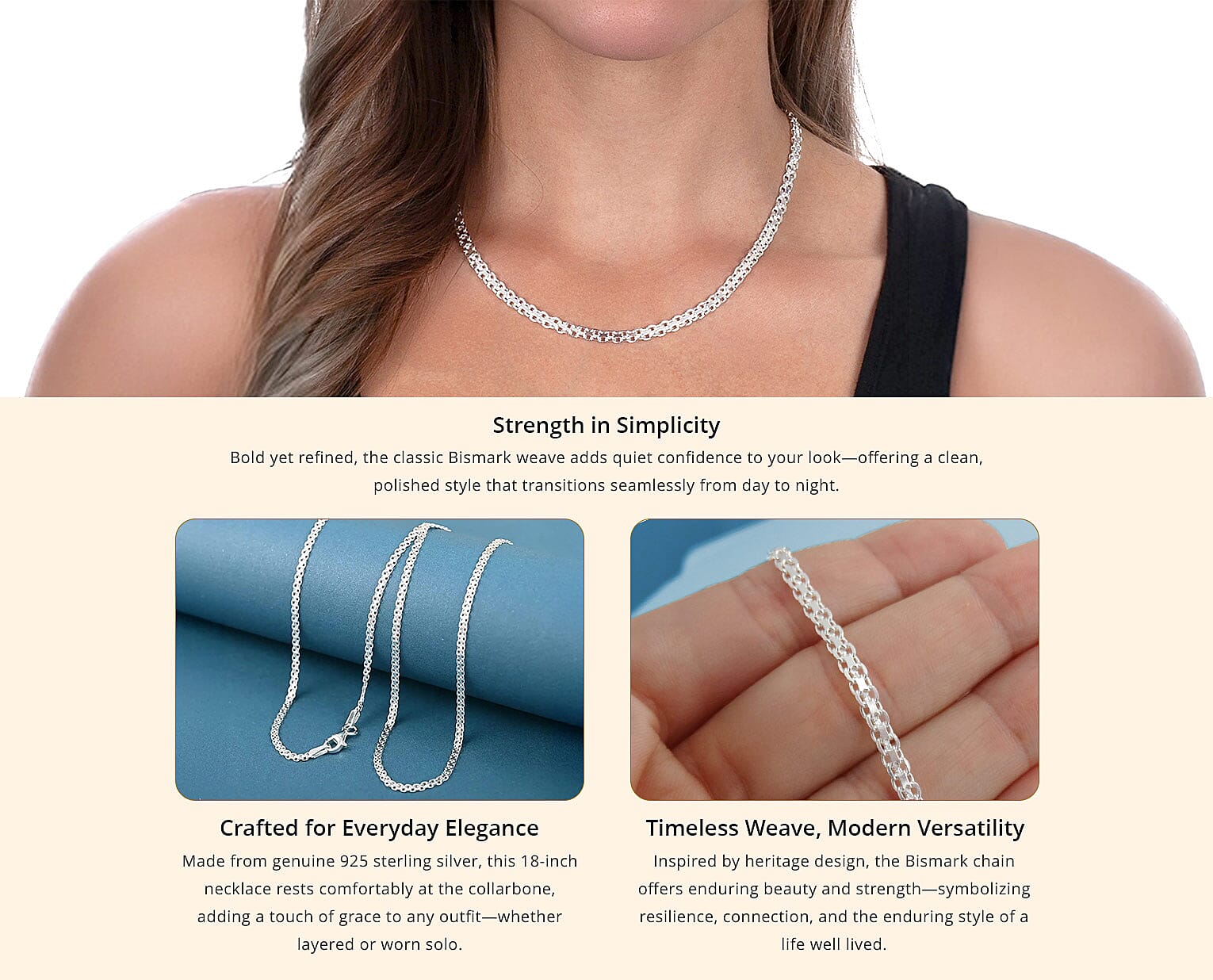 Bismark Chain Necklace in Sterling Silver 3.30 Grams Banner