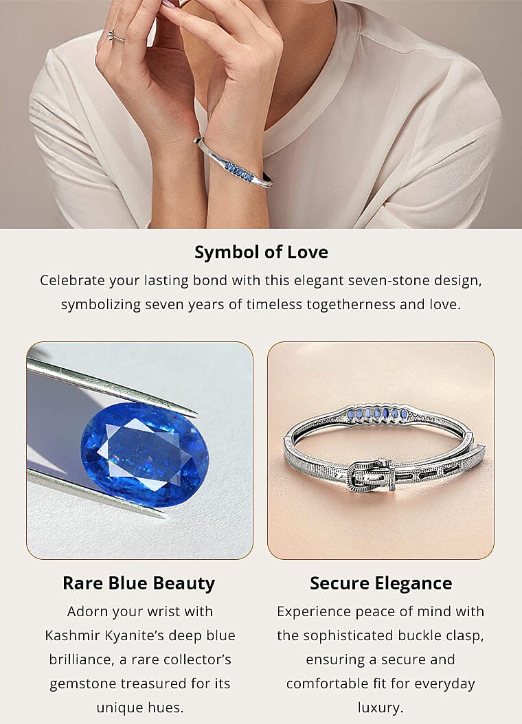 Kashmir Kyanite Bracelet in Stainless Steel Banner