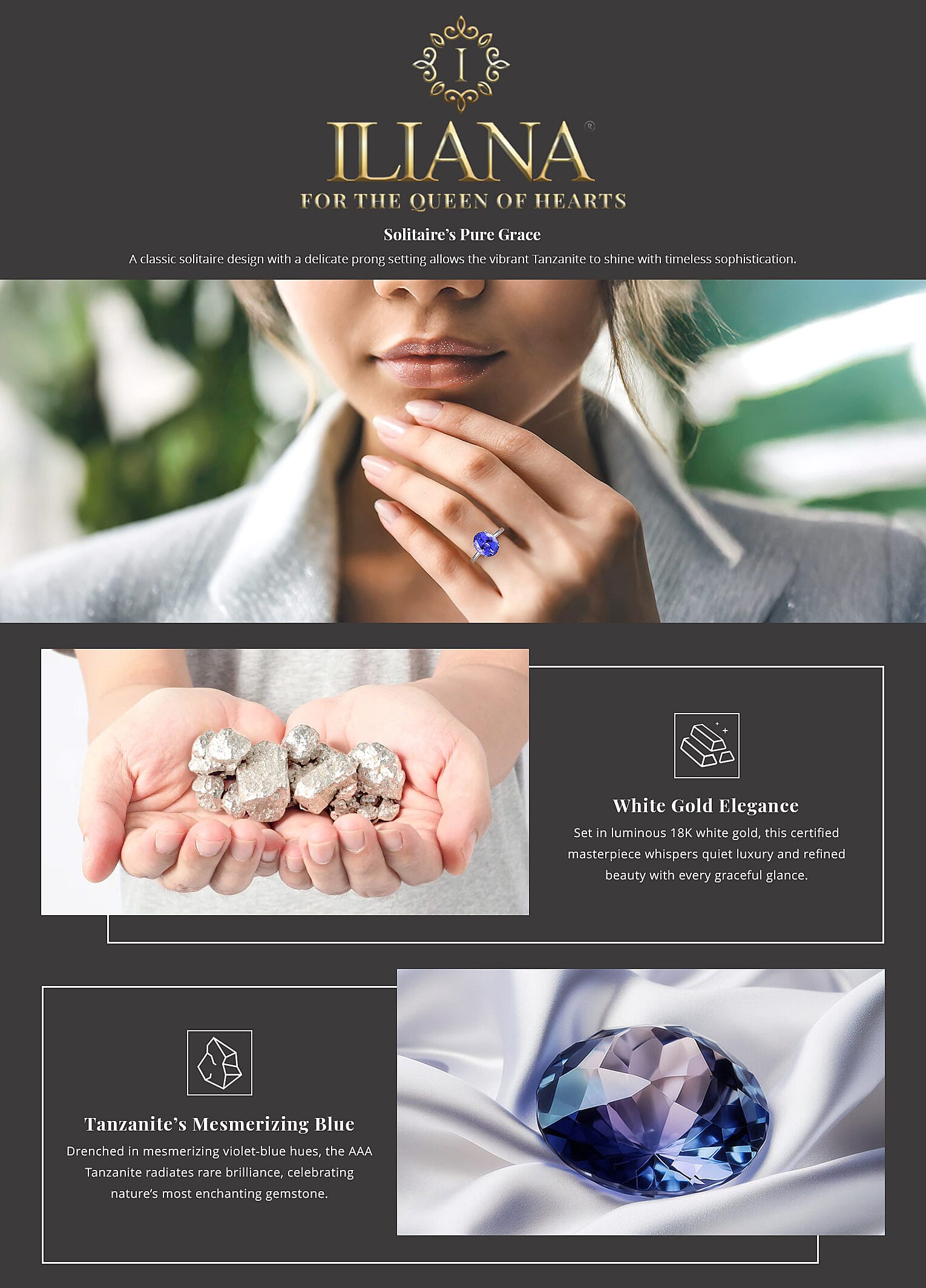 Ankur Treasure Chest Ankur Treasure Chest Ankur Treasure Chest Ankur Treasure Chest Certified & Appraised Iliana 18K White Gold AAA Tanzanite Solitaire Ring Banner