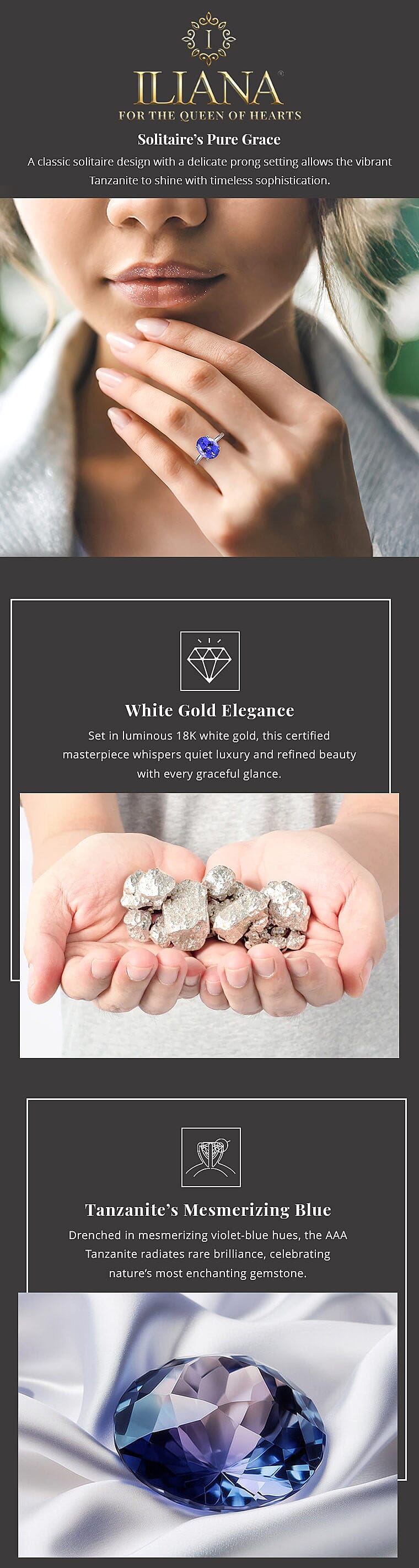 Ankur Treasure Chest Ankur Treasure Chest Ankur Treasure Chest Ankur Treasure Chest Certified & Appraised Iliana 18K White Gold AAA Tanzanite Solitaire Ring Banner