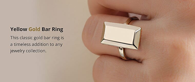 Yellow Gold Bar Ring Banner