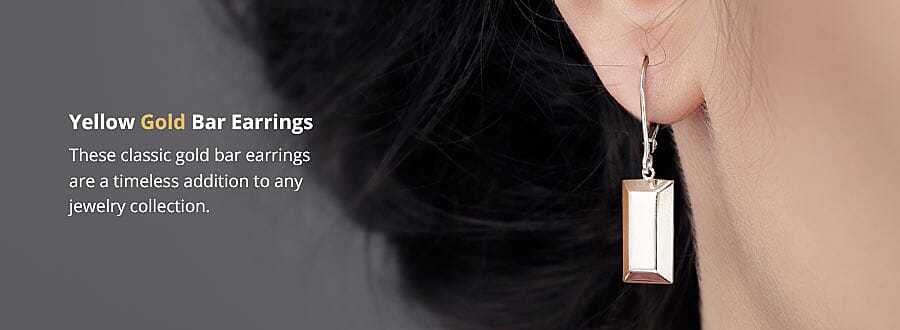 Iliana Yellow Gold Bar Earrings Banner