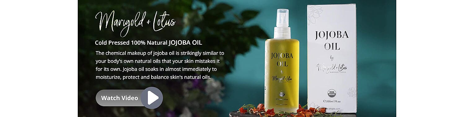 Marigold and Lotus - Cold Pressed 100% Natural Jojoba Oil Banner