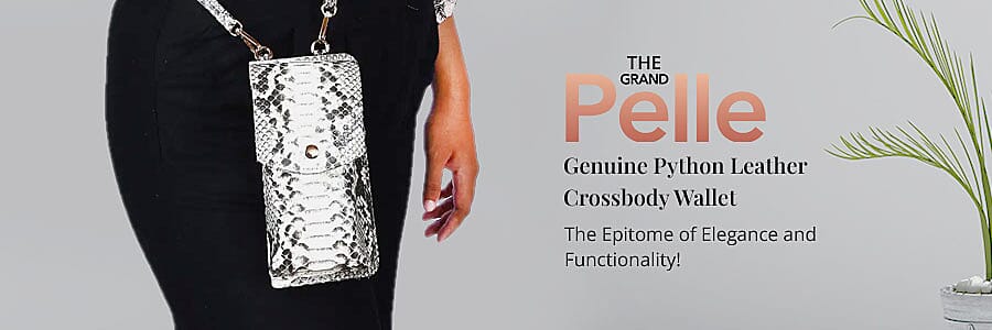 The Grand Pelle Genuine Python Leather Crossbody Wallet Banner