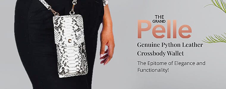 The Grand Pelle Genuine Python Leather Crossbody Wallet Banner