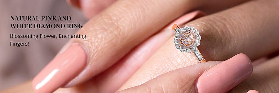 Natural Pink and White Diamond Ring Banner