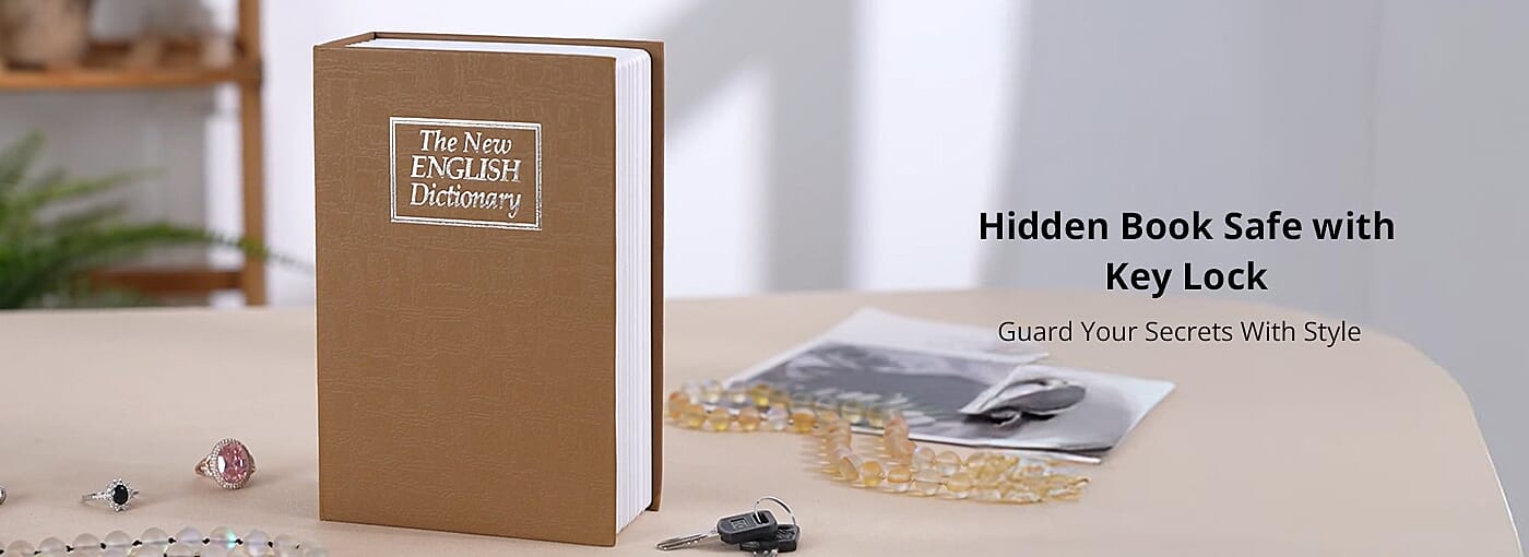 Hidden Book Safe with Key Lock Banner