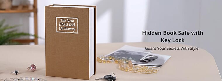 Hidden Book Safe with Key Lock Banner