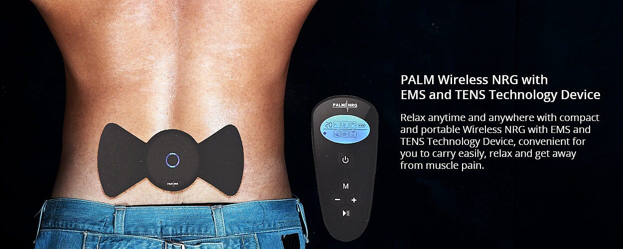 PALM Wireless NRG with EMS and TENS Technology Device Banner