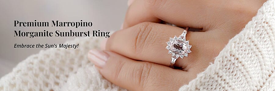 Premium Marropino Morganite Sunburst Ring Banner