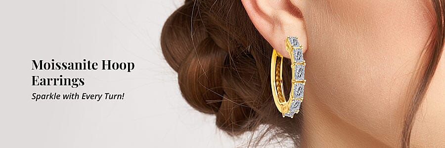 Moissanite Hoop Earrings Banner