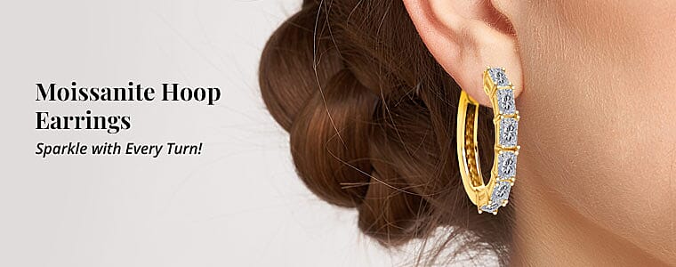 Moissanite Hoop Earrings Banner