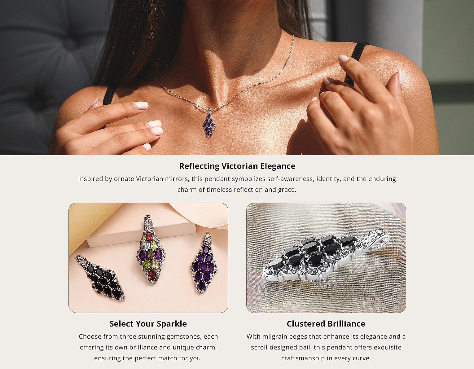 Elongated Pendant in Stainless Steel Banner