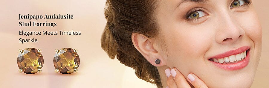 Jenipapo Andalusite Stud Earrings Banner