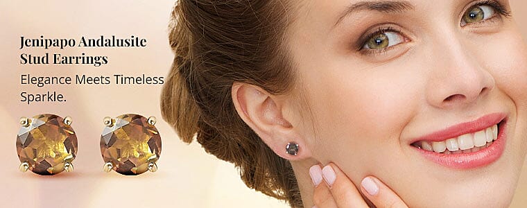 Jenipapo Andalusite Stud Earrings Banner