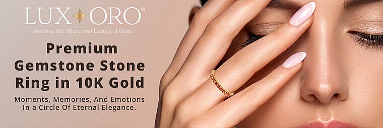 Luxoro Premium Gemstone Stone Ring in 10K Gold Banner