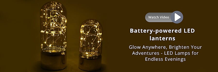 Battery-powered LED lanterns Banner