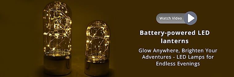 Battery-powered LED lanterns Banner