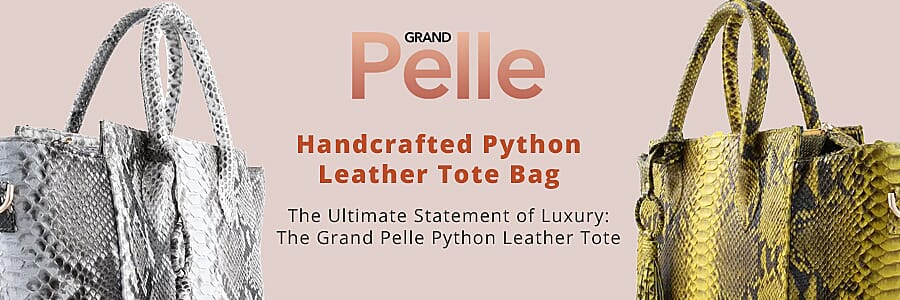 The Grand Pelle Handcrafted Python Leather Tote Bag Banner