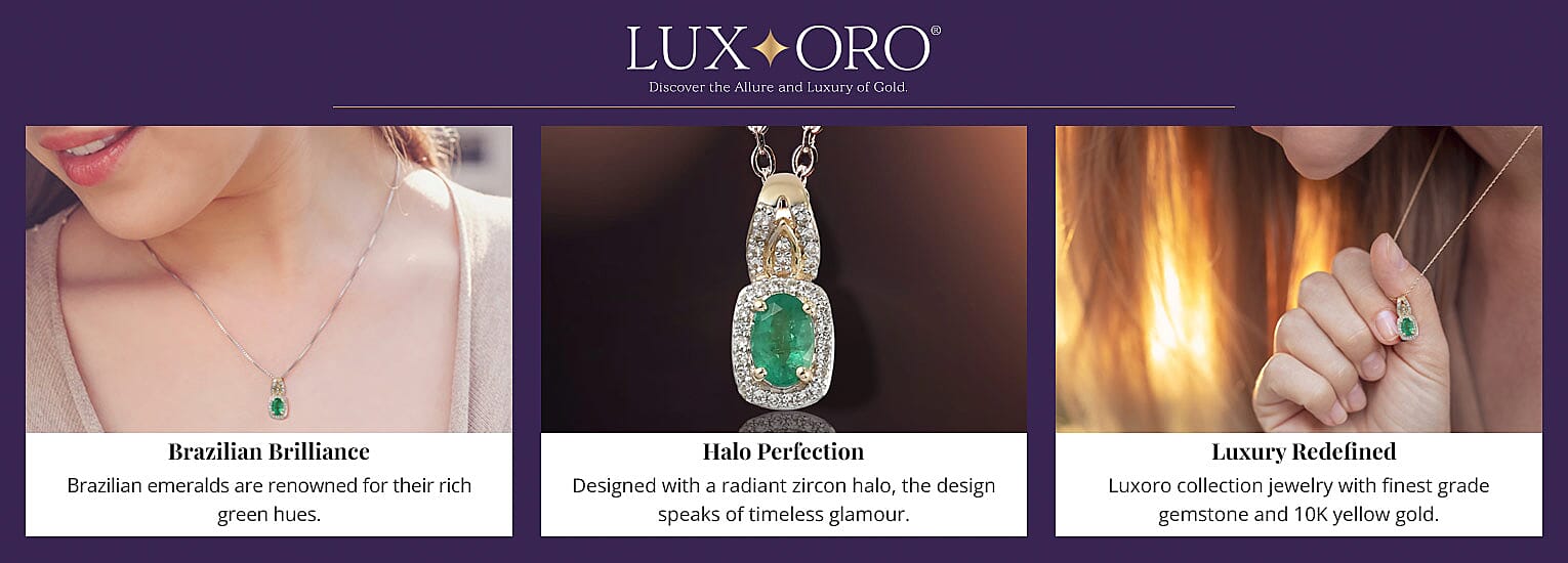 AAA Brazilian Emerald and White Zircon Pendant Banner