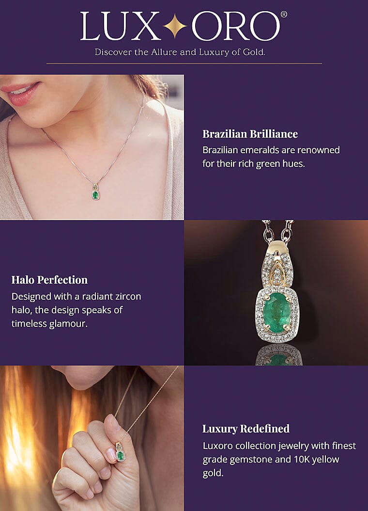 AAA Brazilian Emerald and White Zircon PendantBanner