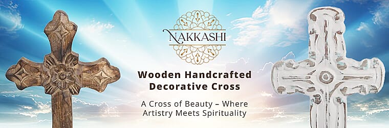 Nakkashi Wooden Handcrafted Decorative CrossBanner