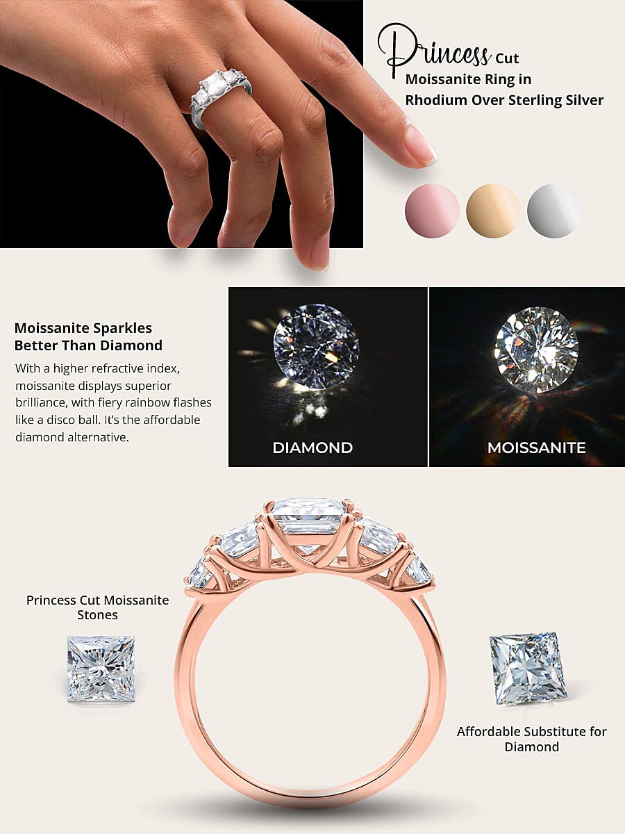 Princess Cut Moissanite Ring Banner