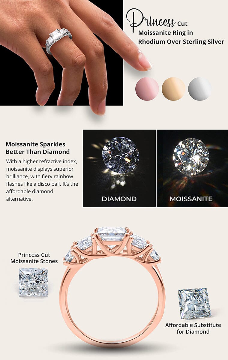 Princess Cut Moissanite Ring Banner