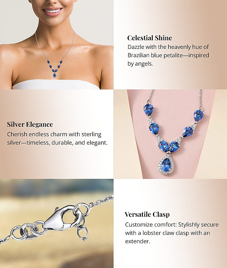 Brazilian Blue Petalite and White Zircon Necklace Banner