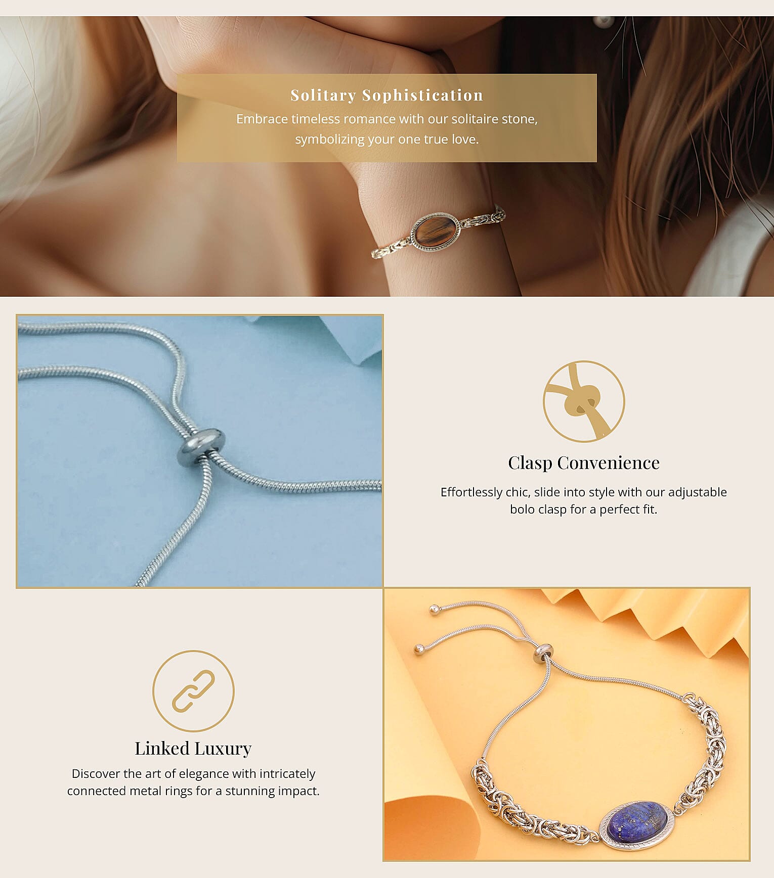 Bolo Bracelet in Stainless Steel Banner