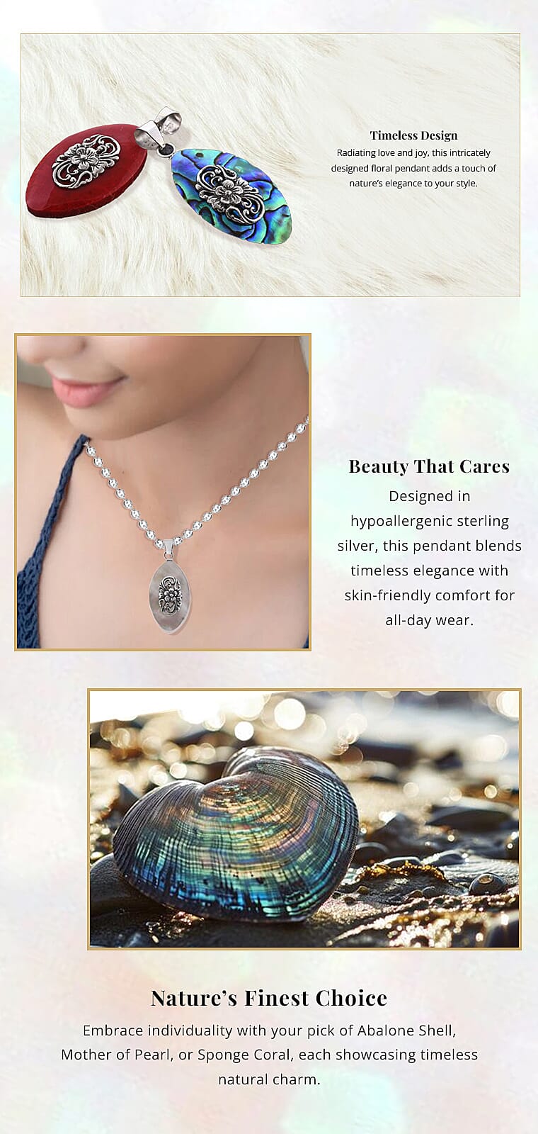 Abalone Shell Pendant in Sterling Silver Banner