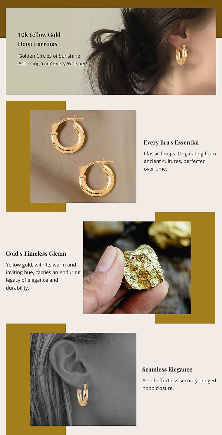 10k Yellow Gold Hoop Earrings Banner