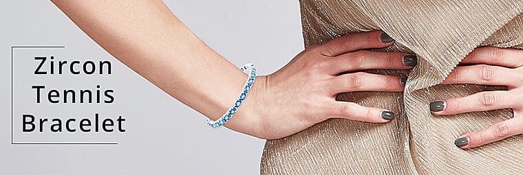 Tennis Bracelet in Platinum Over Sterling SilverBanner